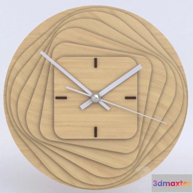 1090702 - RoundSquare_Wooden_Clock - 224259