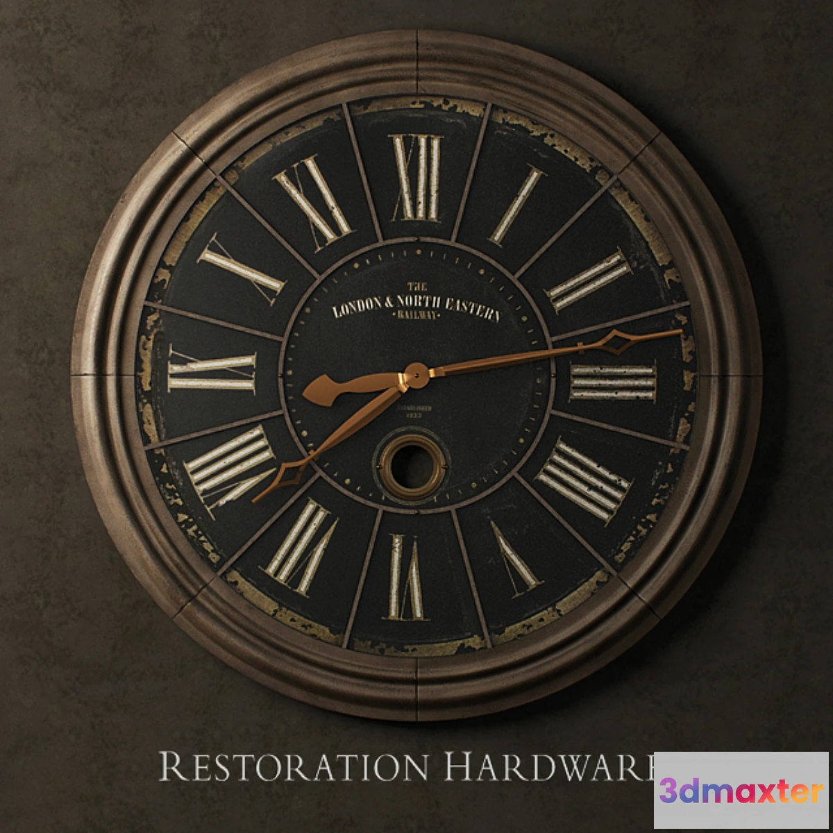 1268120 - Restoration Hardware-London Rail Clock 3D Max
