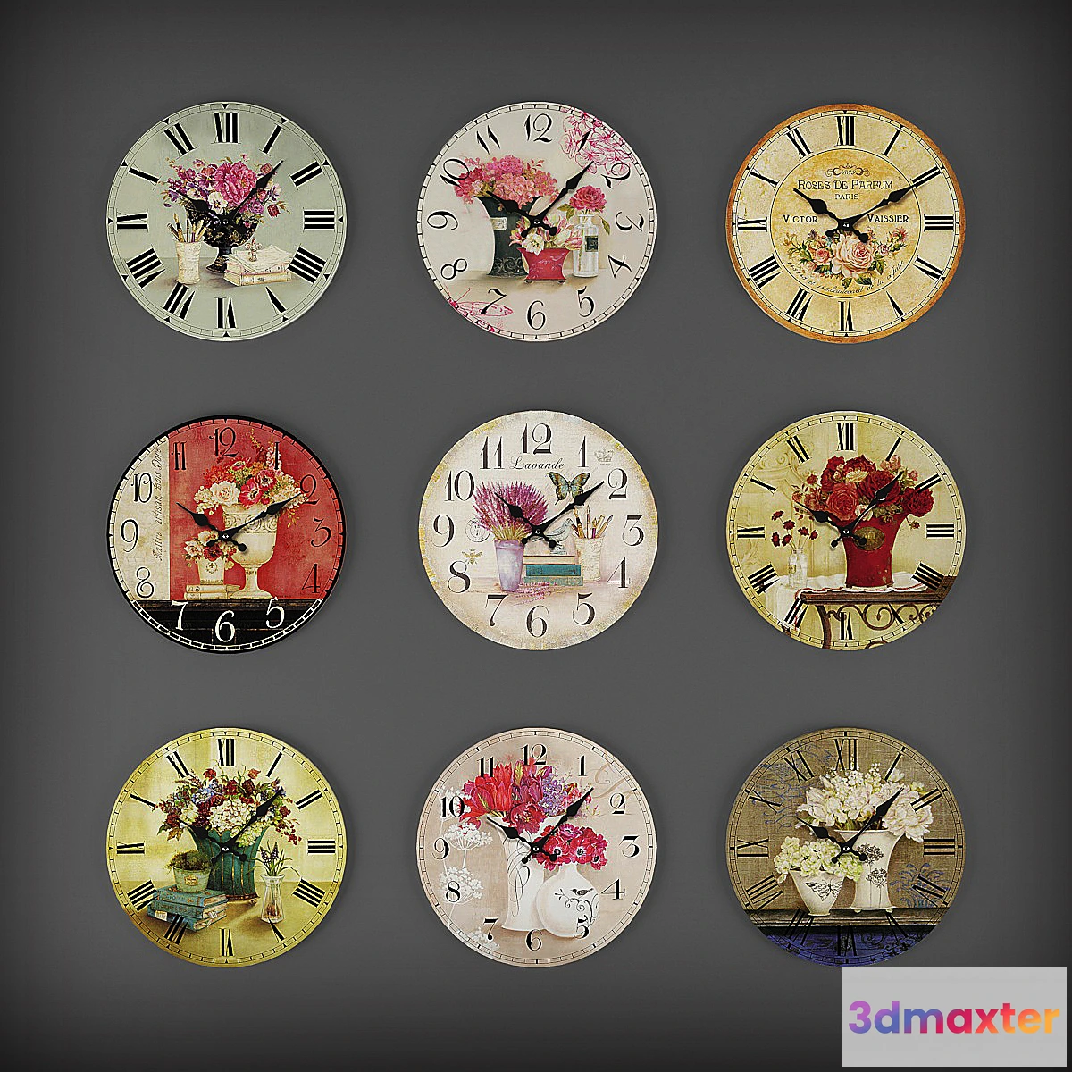 1275810 - Collection of wall clocks 3 3D Max