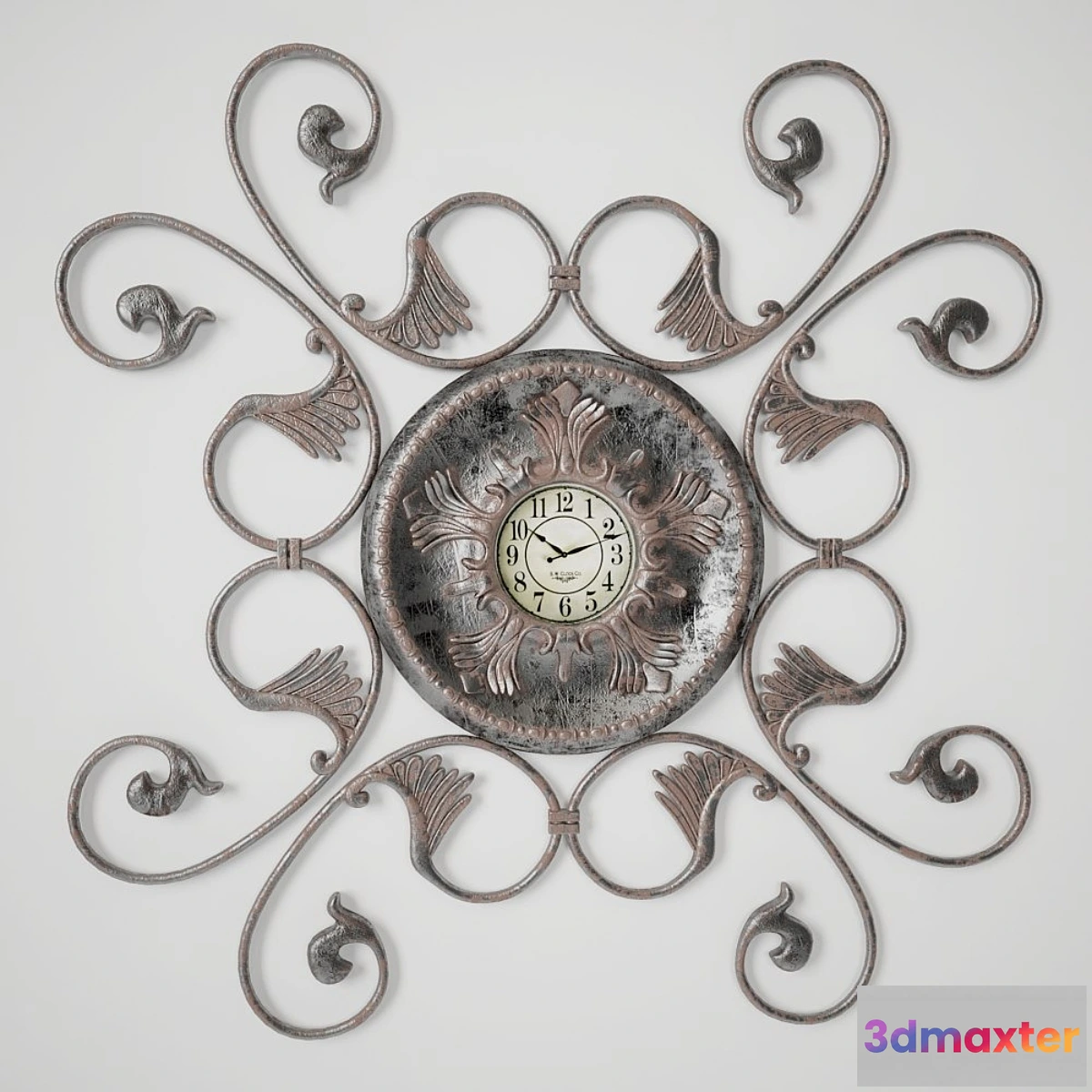 1276152 - Decorative metal wall clock 3D Max