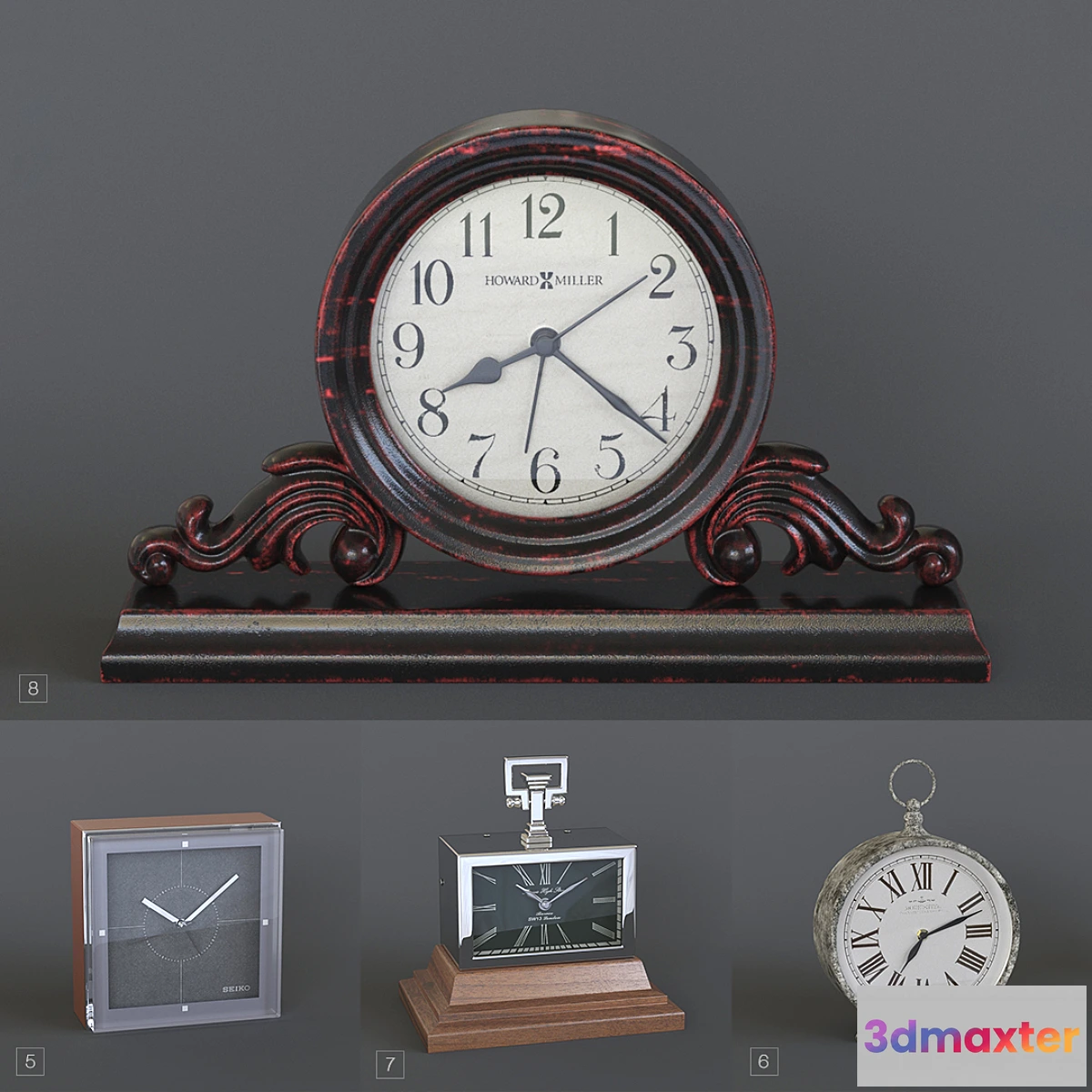 1423614 - Table clock pack 02 3D Max