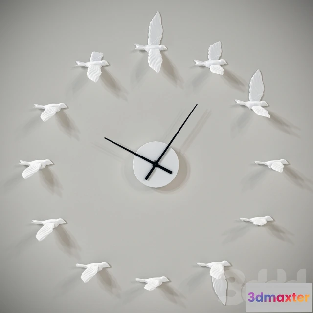 1560498 - Creative wall clock Swallow X Haoshi design 3D Max