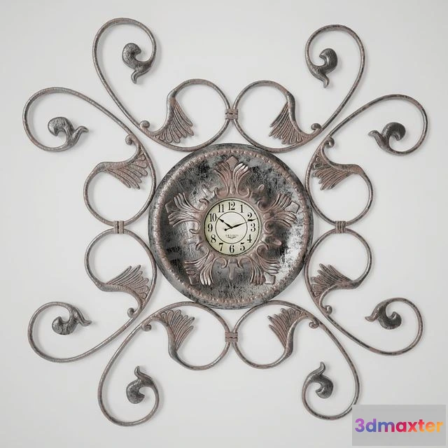 1564040 - Decorative metal wall clock 3D Max