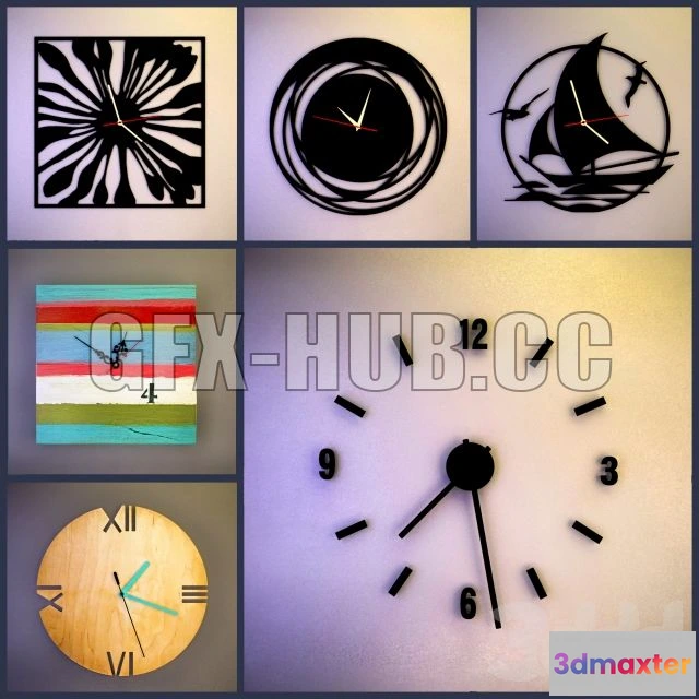 1564445 - Wall Clock The Collection Number 7 3D Max