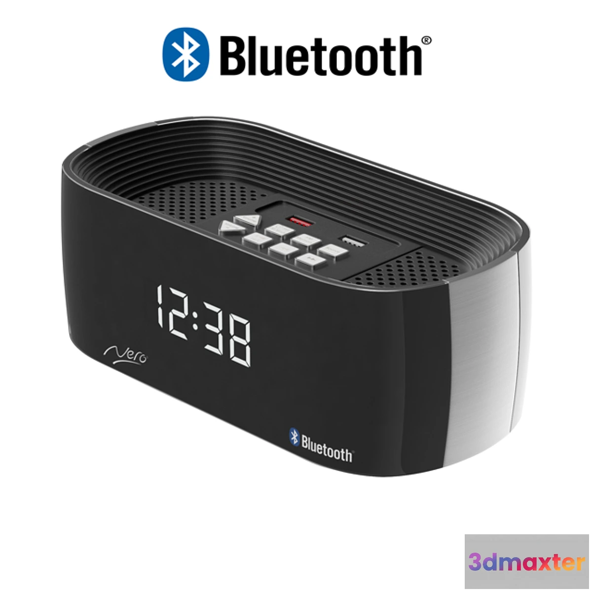 578810 - Clock Radio Titanium Bluetooth Alarm