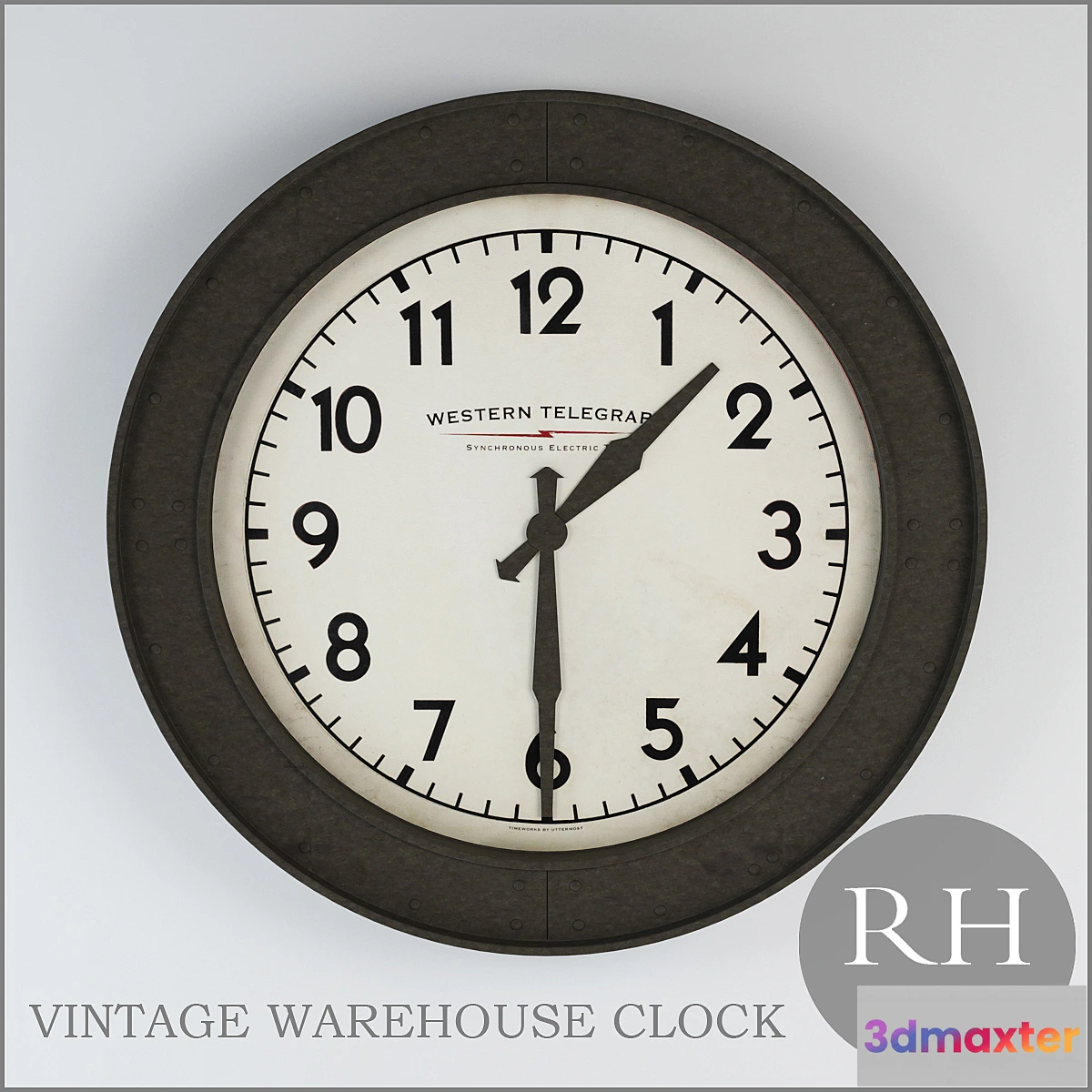 628195 - NEW VINTAGE WAREHOUSE CLOCK