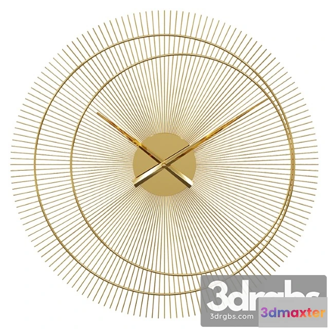 932220 - Gold metal clock d60cm wall clock dubai