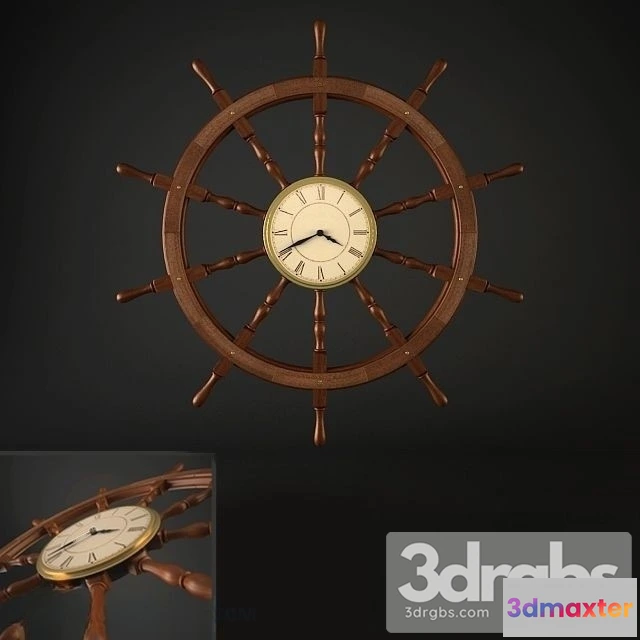 932306 - Ship Steering Wheel Wall Clock
