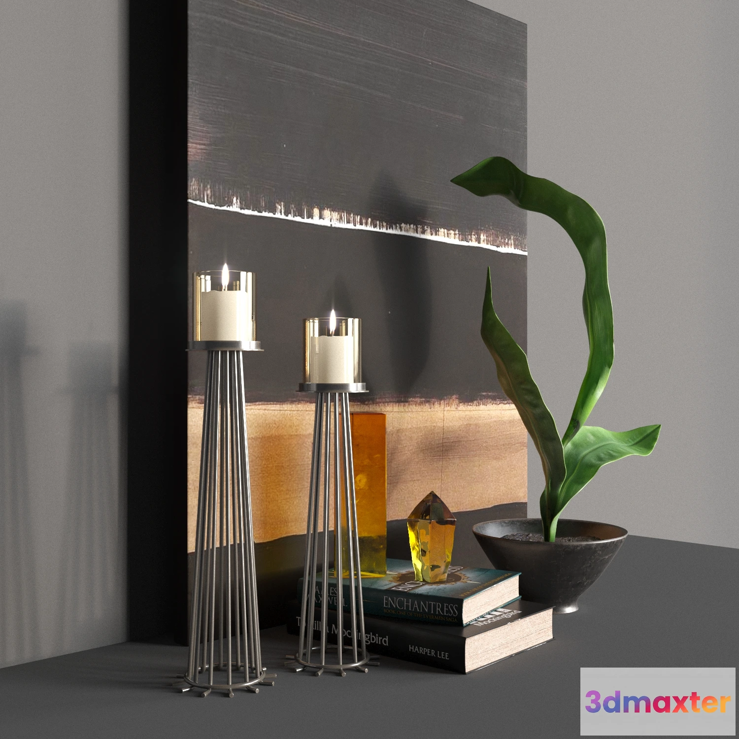 1192878 - FURNITURE 3D MODELS - 029 Candles decor set