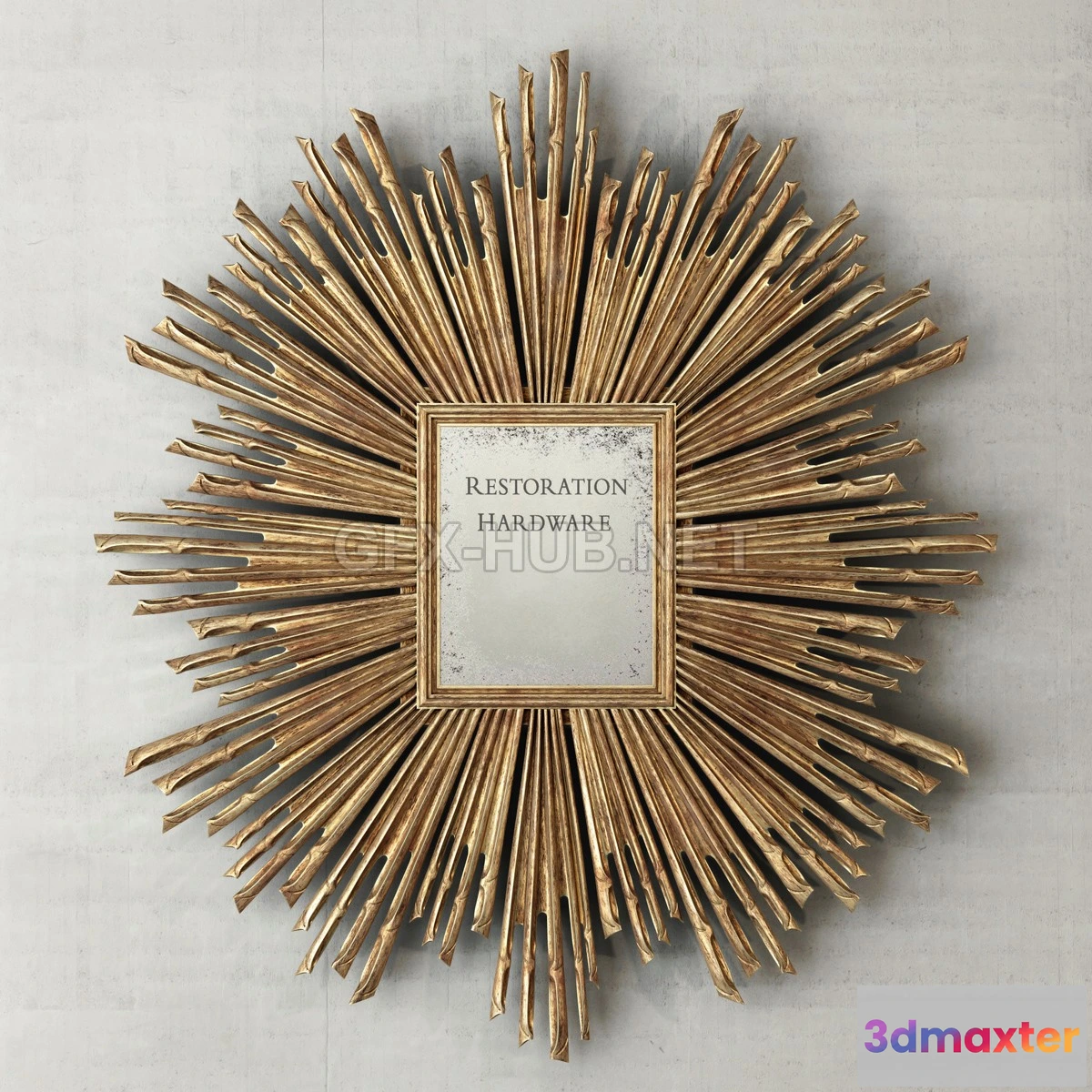 1192992 - FURNITURE 3D MODELS - 17TH C. SUNBURST MIRROR by Restoration Hardware