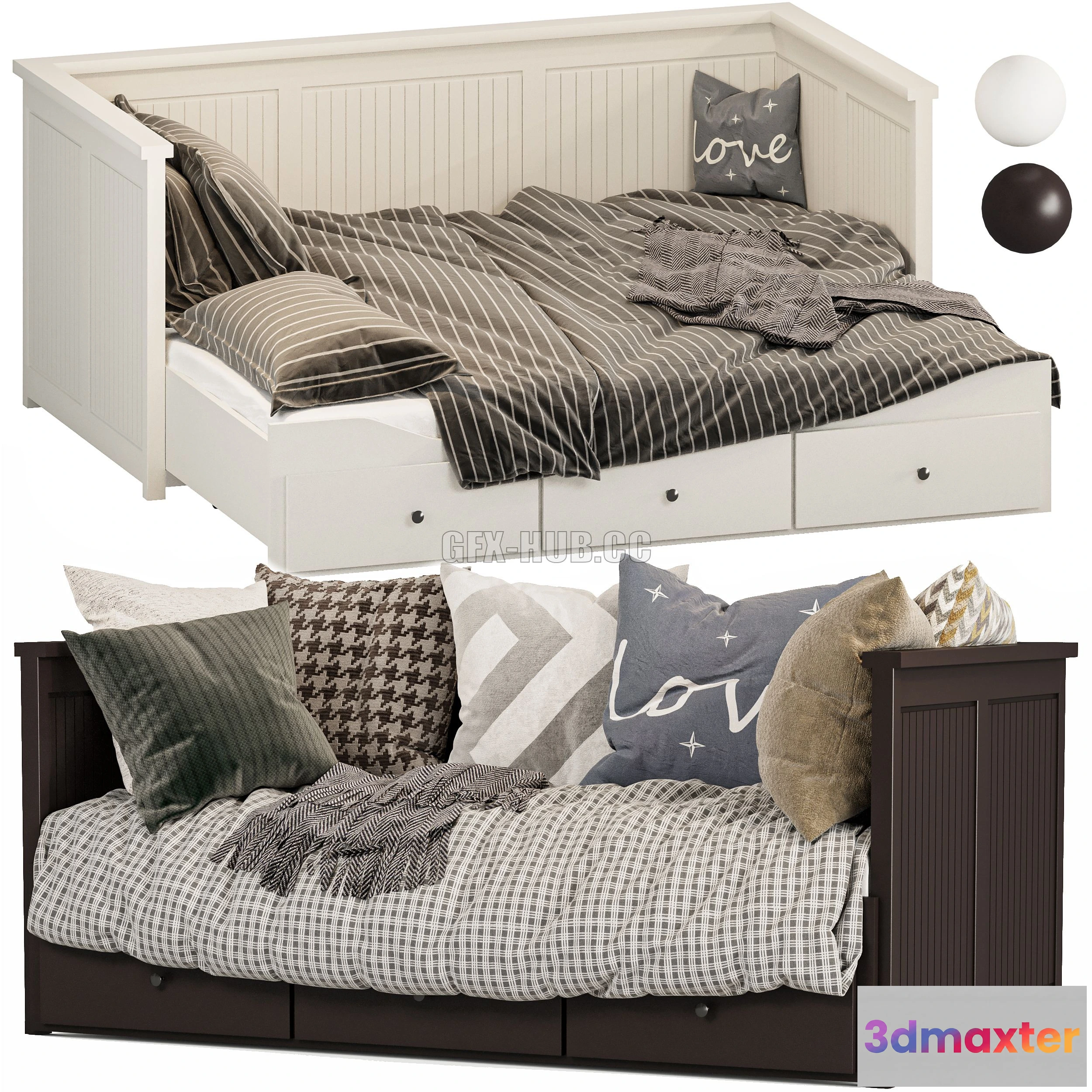 1193444 - FURNITURE 3D MODELS - 4Bed HEMNES IKEA