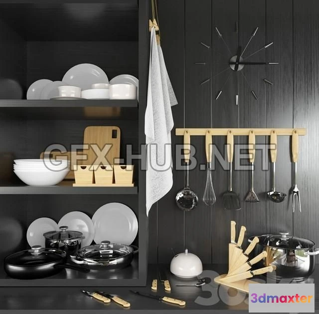 1197036 - FURNITURE 3D MODELS - A set of kitchen