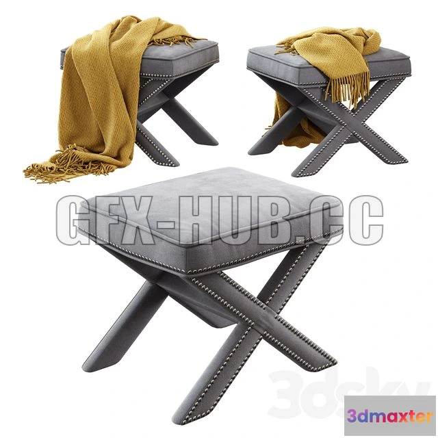 1197052 - FURNITURE 3D MODELS - Abbyson Living Marcus X-Bench