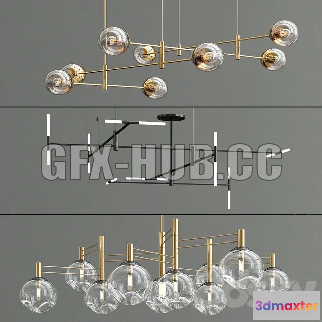 1197248 - FURNITURE 3D MODELS - Altona Temper Gap Chandeliers Collection