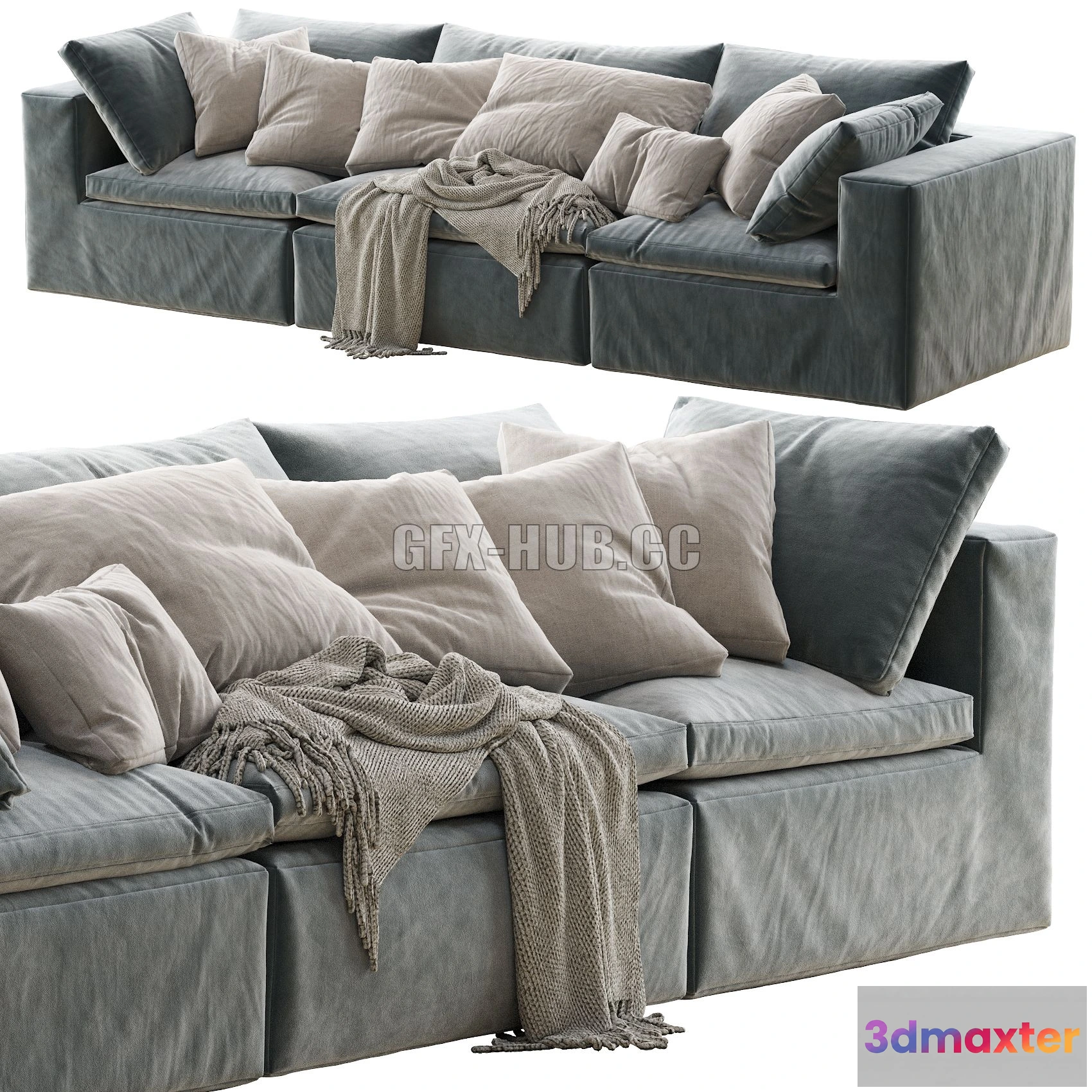 1197294 - FURNITURE 3D MODELS - Andrew Martin Truman Junior Gray Linen