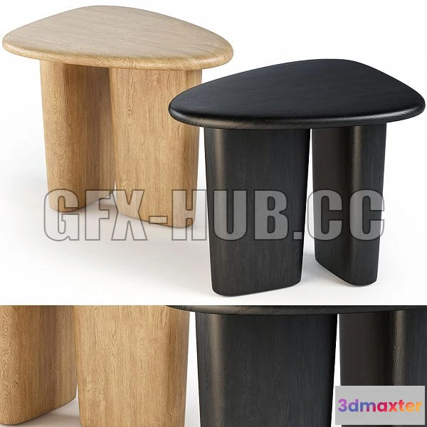 1197326 - FURNITURE 3D MODELS - ANTHROPOLOGIE Kalle Sculptural Oak Side Table