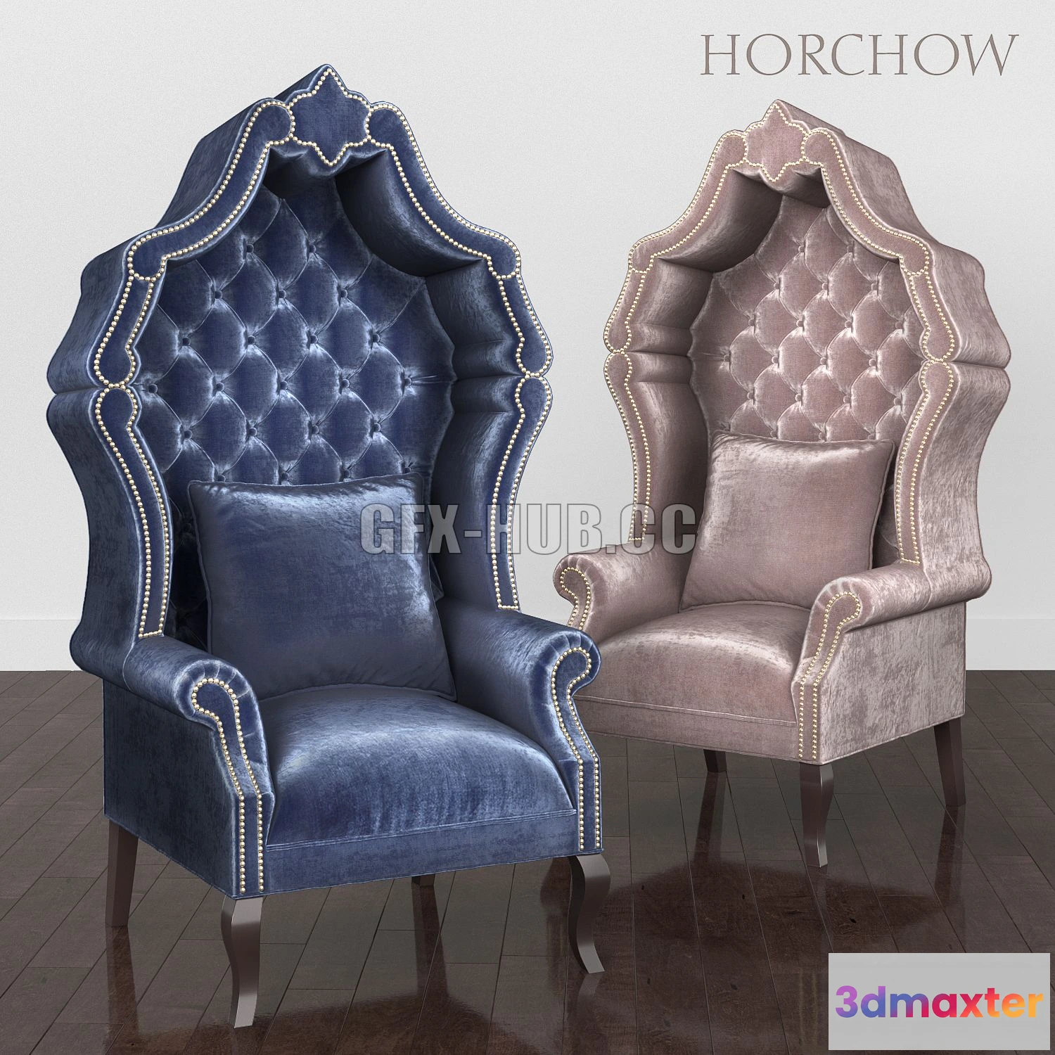 1197332 - FURNITURE 3D MODELS - Antoinette Midnight Chair Horchow