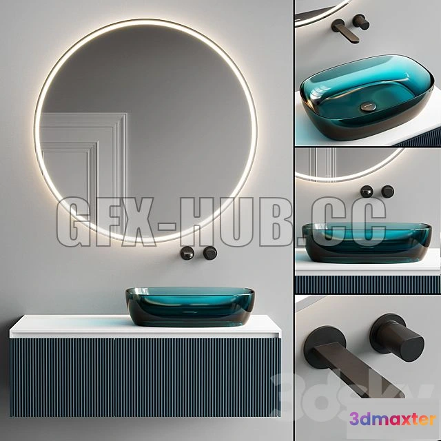 1197334 - FURNITURE 3D MODELS - Antonio Lupi Design Binario 03 Vanity Unit Set 5