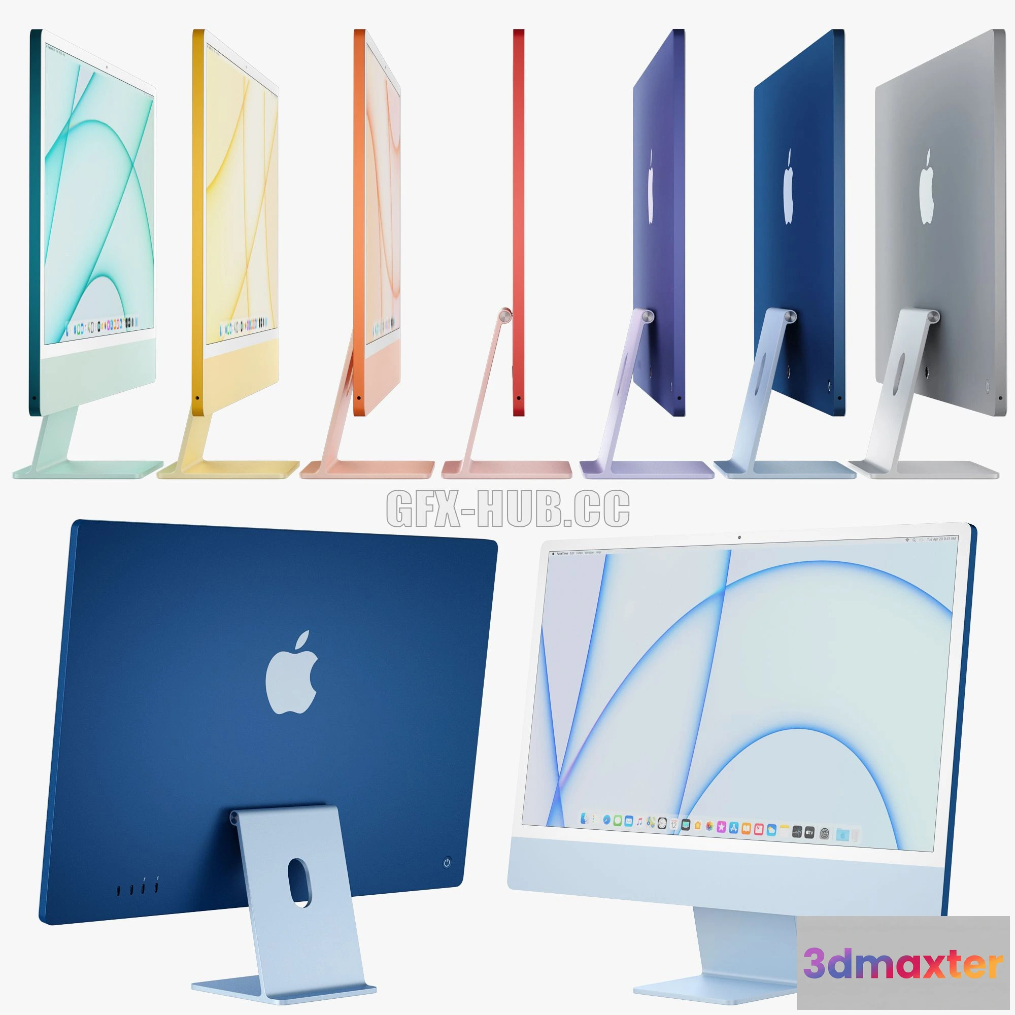 1197356 - FURNITURE 3D MODELS - Apple iMac 24 inch All Colors 2021