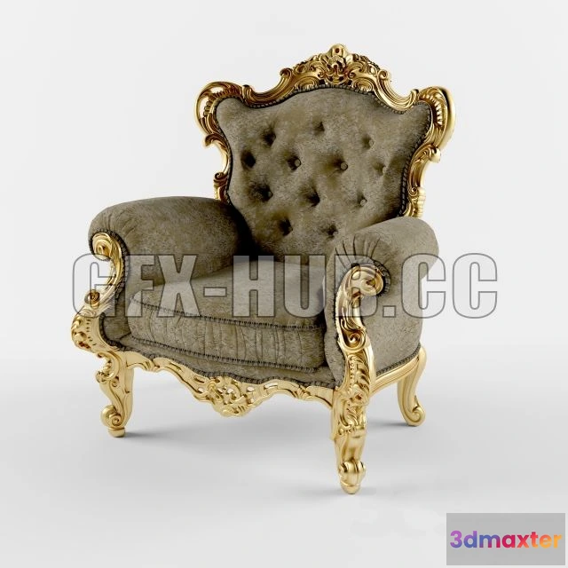 1197434 - FURNITURE 3D MODELS - Armchair Art. VR 627 Poltrona Intagliata