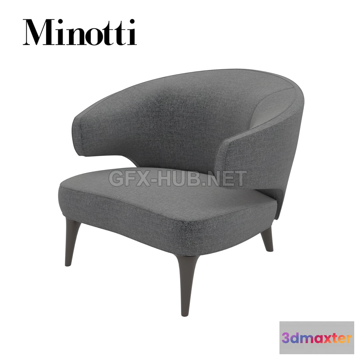 1197436 - FURNITURE 3D MODELS - ARMCHAIR ASTON MINOTTI
