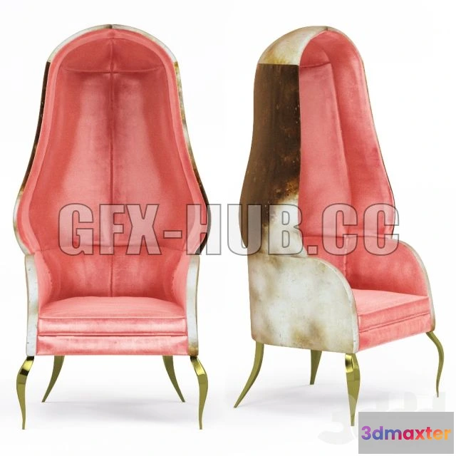 1197448 - FURNITURE 3D MODELS - Armchair Koket Drapesse II