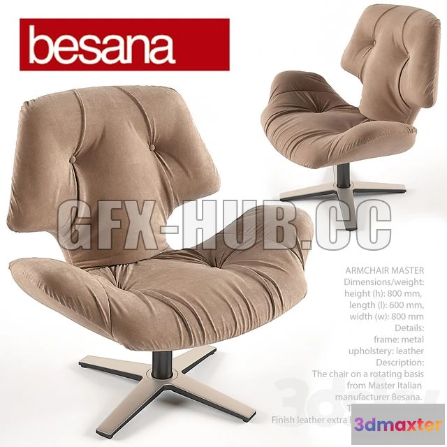 1197454 - FURNITURE 3D MODELS - Armchair Master Besana
