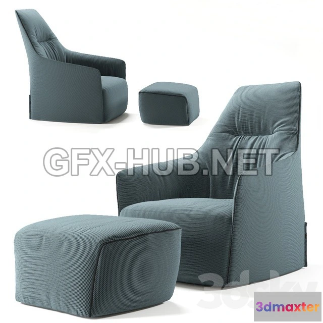 1197470 - FURNITURE 3D MODELS - Armchair POLIFORM Santa Monika Lounge