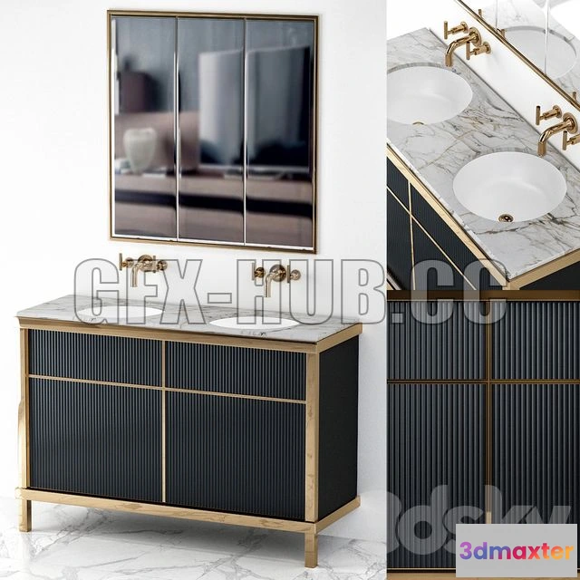 1197518 - FURNITURE 3D MODELS - Art Deco Modern Bathroom