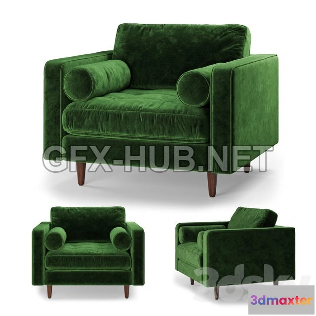 1197544 - FURNITURE 3D MODELS - Article Sven Green Chair