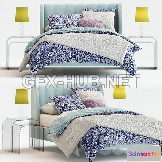 1197624 - FURNITURE 3D MODELS - Avalon Channel Stitch Bed