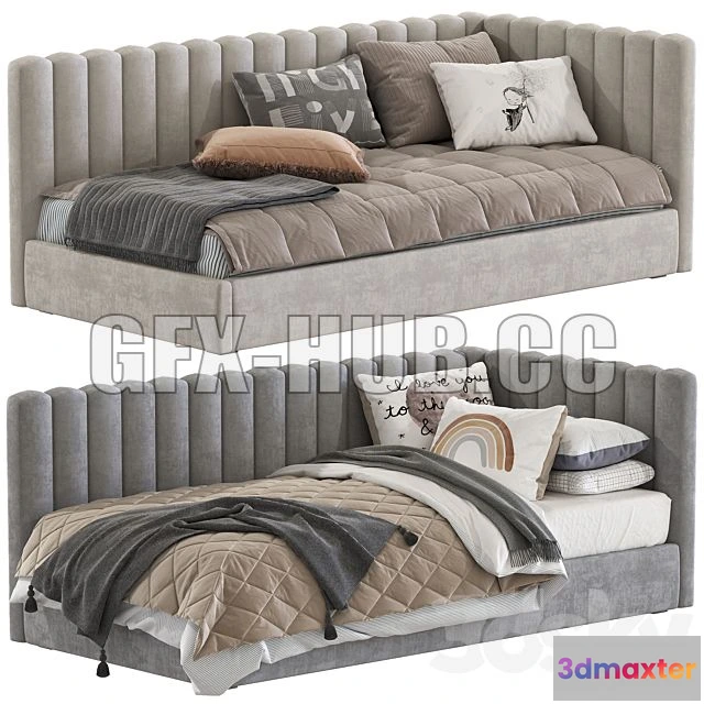 1197628 - FURNITURE 3D MODELS - Avalon Upholstered Corner Bed