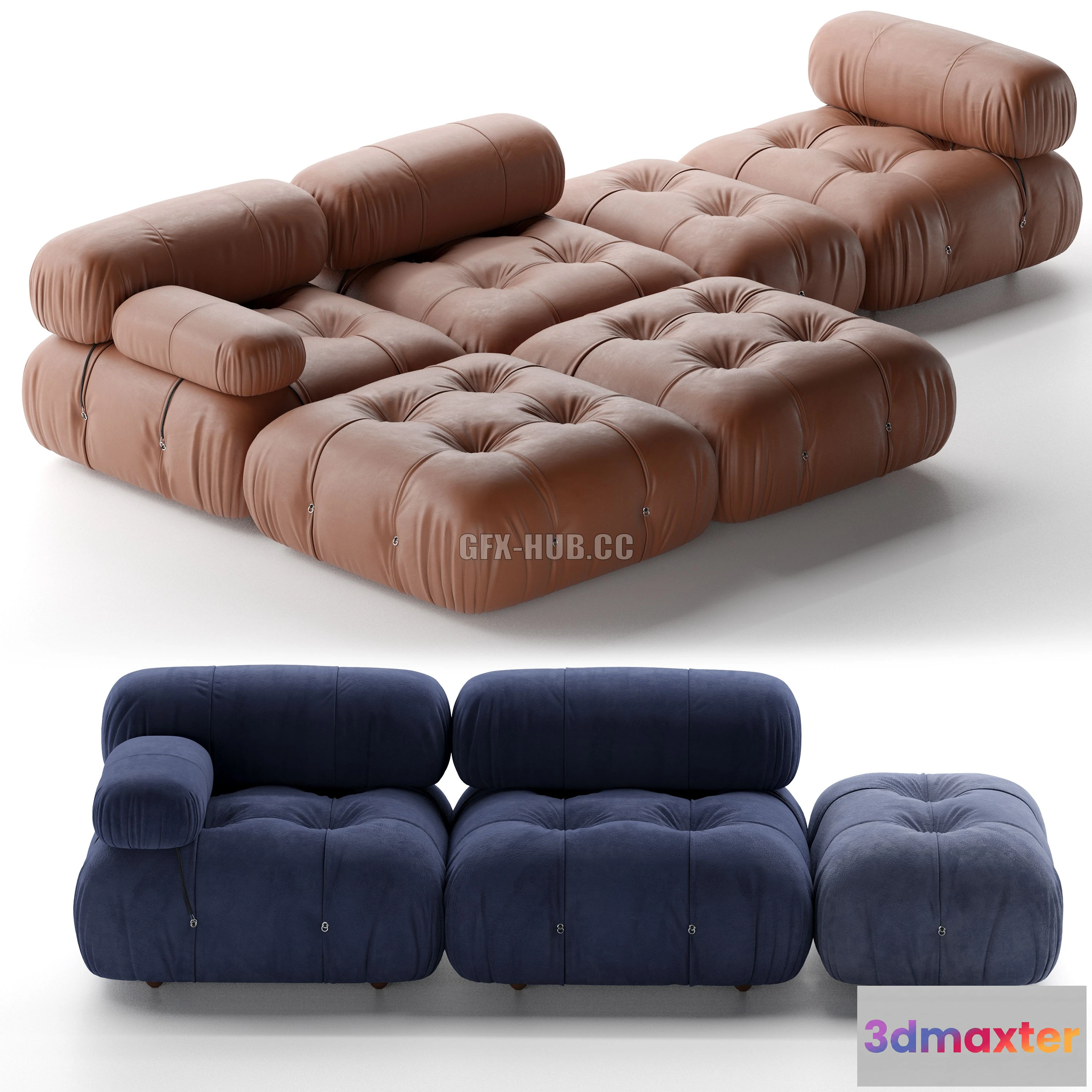 1197652 - FURNITURE 3D MODELS - B&B Italia Camaleonda Sofa