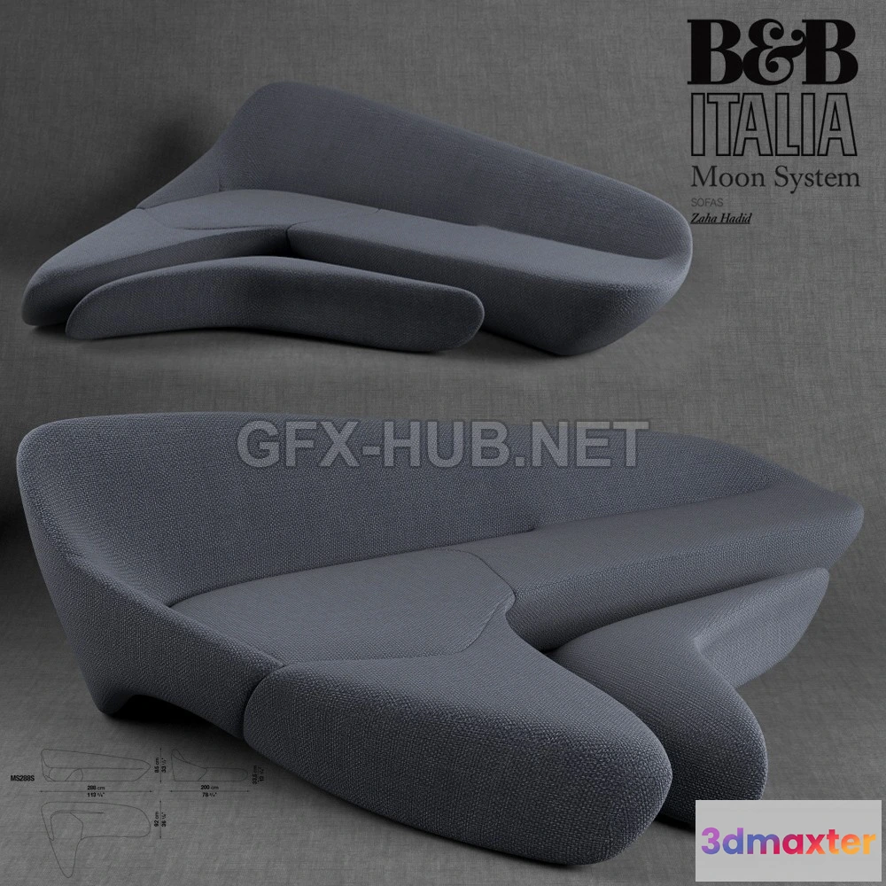 1197656 - FURNITURE 3D MODELS - B&B Italia Moon system