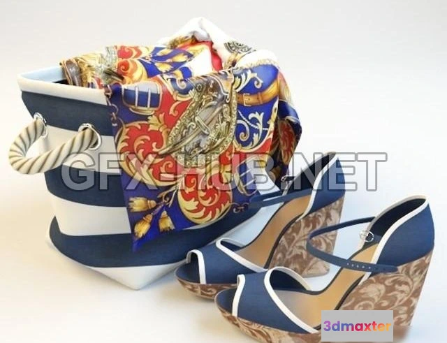 1197694 - FURNITURE 3D MODELS - Bag and sandals