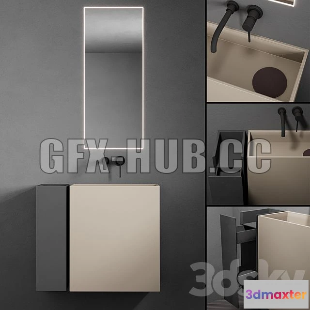 1197852 - FURNITURE 3D MODELS - Bathroom Set Code Mono