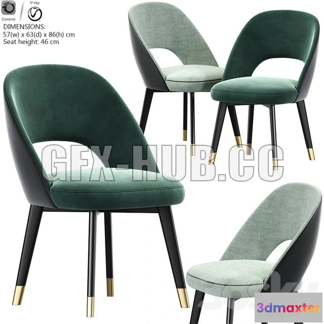 1197862 - FURNITURE 3D MODELS - Baxter Colette Chair Dining Chair