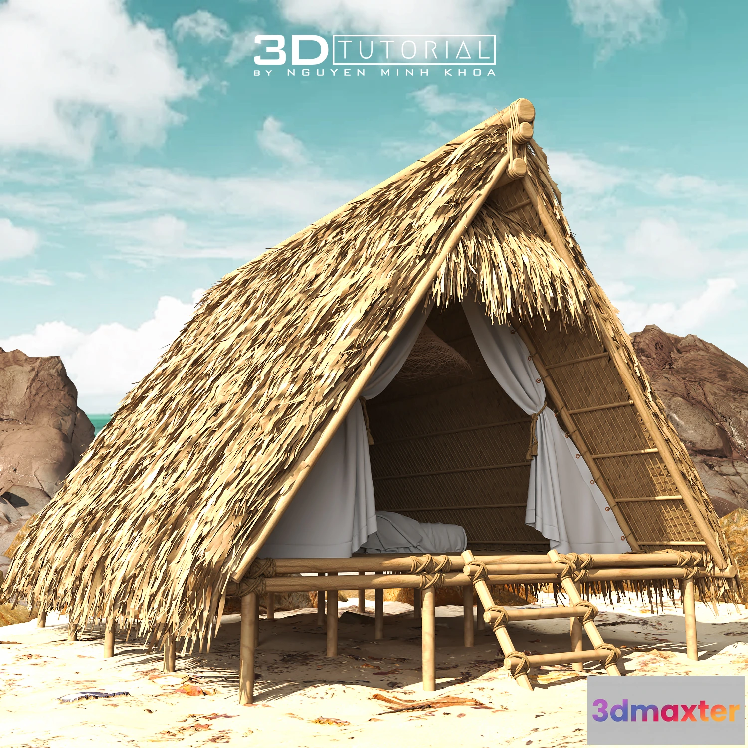 1197904 - FURNITURE 3D MODELS - Beach cottages 3d Tutorial by NguyenMinhKhoa