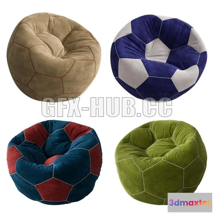 1197908 - FURNITURE 3D MODELS - Bean Bag Ball Set