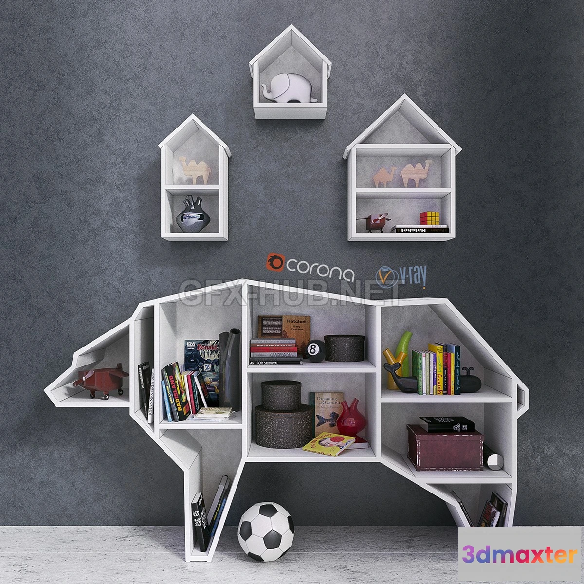 1197910 - FURNITURE 3D MODELS - Bear Bookshelf