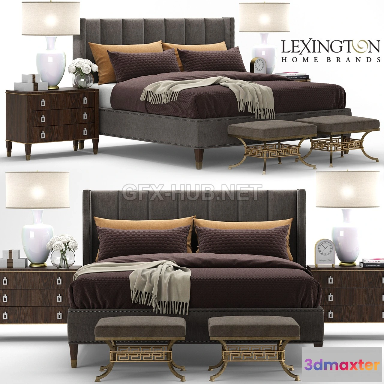 1197944 - FURNITURE 3D MODELS - Bed Barrington Lexington