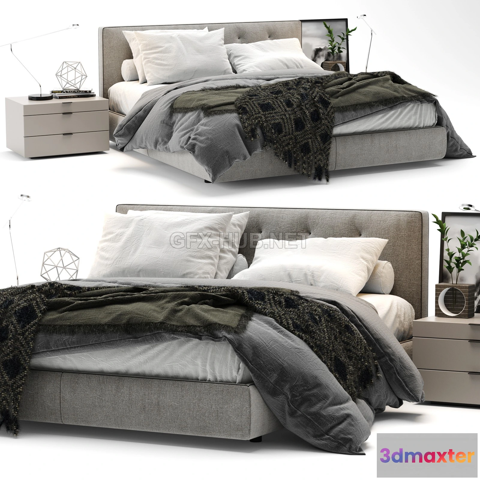 1197946 - FURNITURE 3D MODELS - Bed bedford minotti