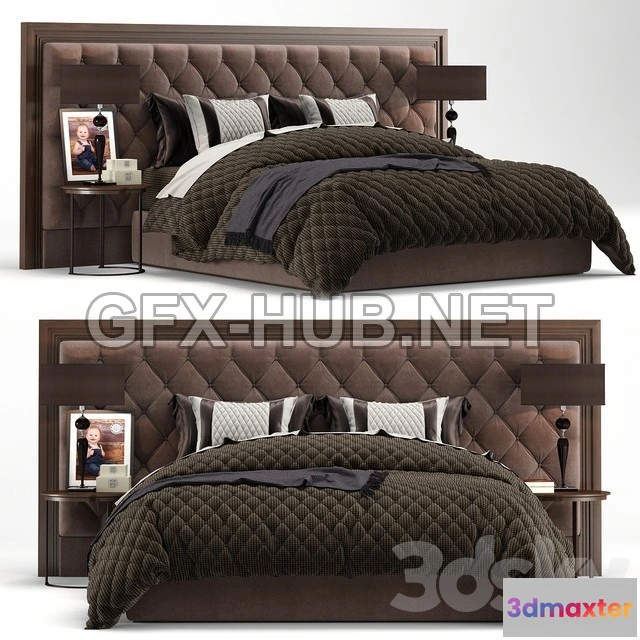 1197962 - FURNITURE 3D MODELS - Bed Enya Capitone Porada