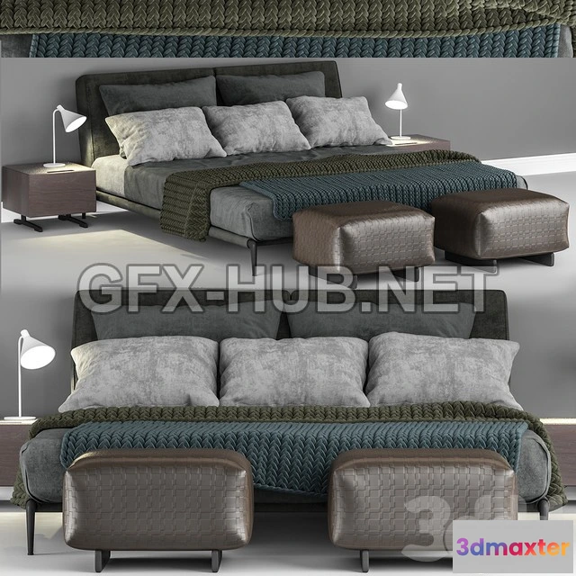1197970 - FURNITURE 3D MODELS - Bed Flexform Adda Bed