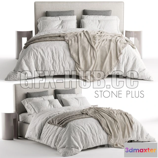 1197988 - FURNITURE 3D MODELS - Bed Meridiani Stone Plus