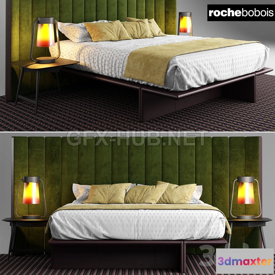 1198002 - FURNITURE 3D MODELS - Bed roche bobois backstage bed