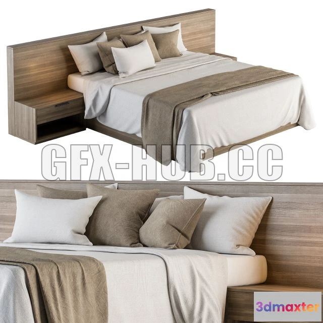 1198006 - FURNITURE 3D MODELS - Bed Set 11 White and Brown