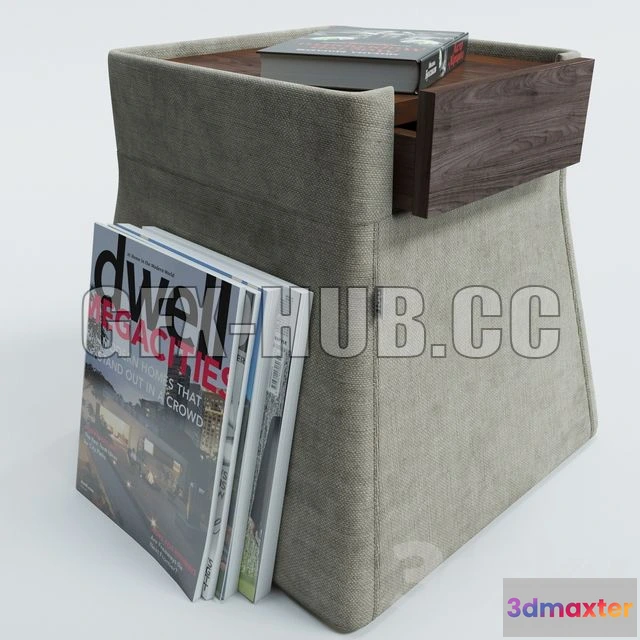 1198030 - FURNITURE 3D MODELS - Bedside table LEON Flou