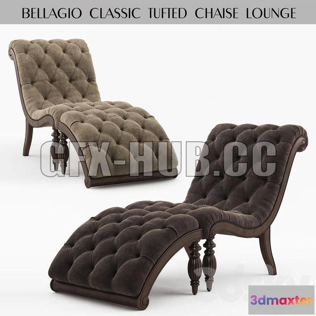 1198058 - FURNITURE 3D MODELS - Bellagio Classic Tufted Chaise Lounge