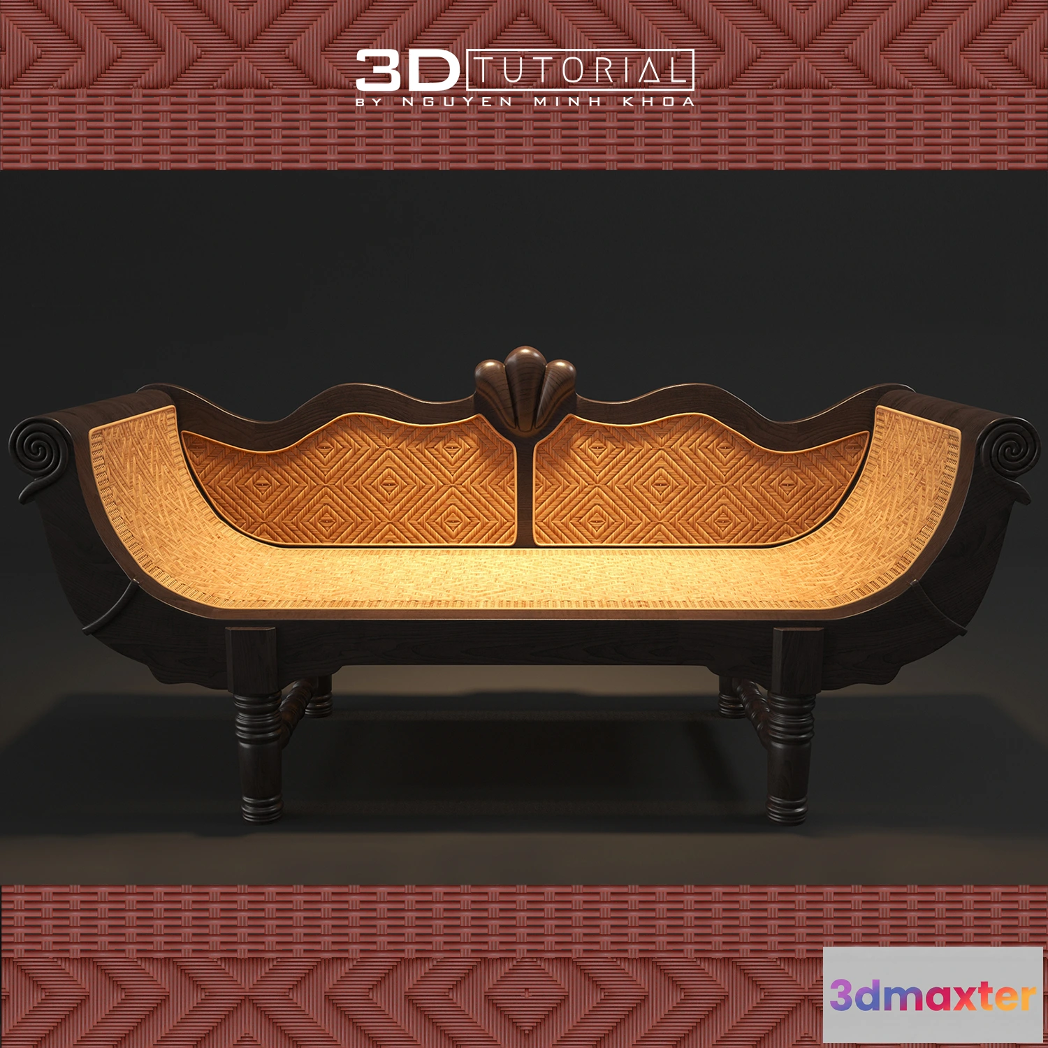 1198066 - FURNITURE 3D MODELS - Bench Colonial modelbyNguyenMinhKhoa